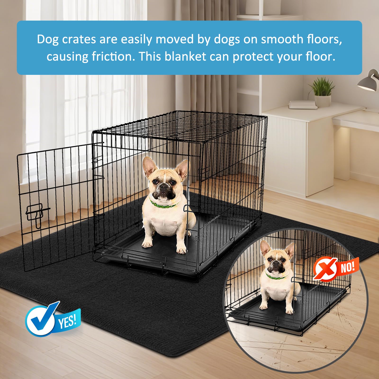 Amazon.co.jp: 46インチ x 60インチ x 0.25インチ 犬用クレートマット